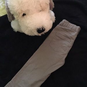 Taupe/Dark Gray Pants with Adjustable Waist. -K1